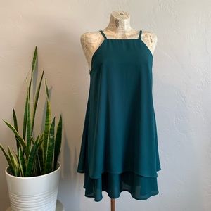 Emerald green shapeless dress
